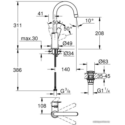 Смеситель Grohe Bauedge 23911001