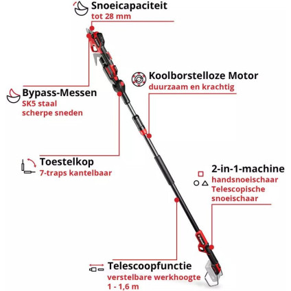 Секатор Einhell GP-LS 18/28 Li T BL-Solo 3408330 (без АКБ)