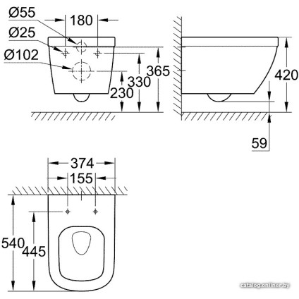 Унитаз подвесной Grohe Euro 39328000 (без сиденья)
