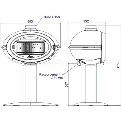 Свободностоящая печь-камин Invicta Brio Sur Pied 6481-14