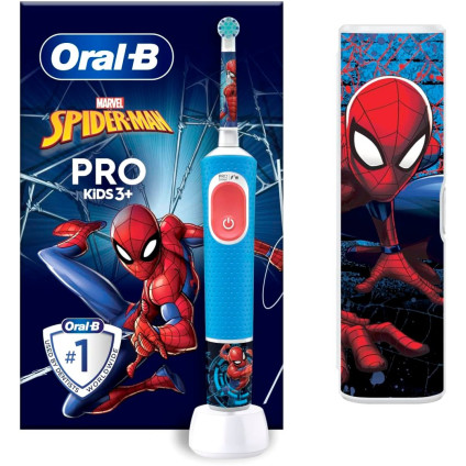 Электрическая зубная щетка Oral-B Vitality Pro Kids D103.413.2KX Spiderman с футляром