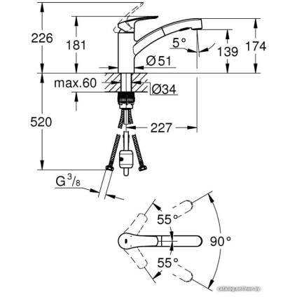 Смеситель Grohe Eurosmart 30305001