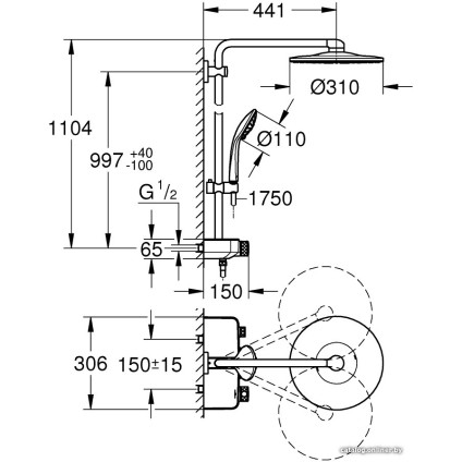 Душевая система  Grohe Euphoria SmartControl System 310 Duo 26507000 (хром)