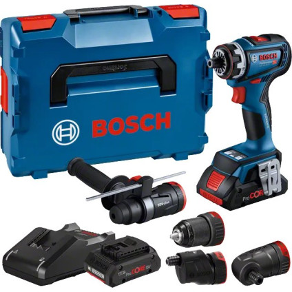 Дрель-шуруповерт Bosch GSR 18V-90 FC Professional 06019K6200 (с 2-мя АКБ 4 Ач, набор сменных патронов, кейс)