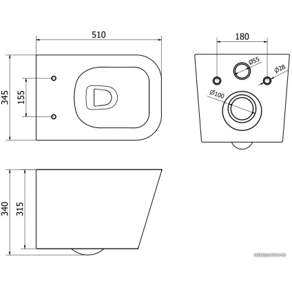 Унитаз подвесной Mexen Teo 30854061 (светло-серый матовый) (без бачка)