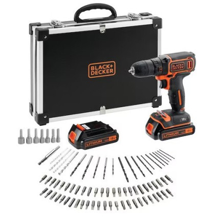Дрель-шуруповерт Black & Decker BDCDC18BAFC (с 2-мя АКБ, кейс)