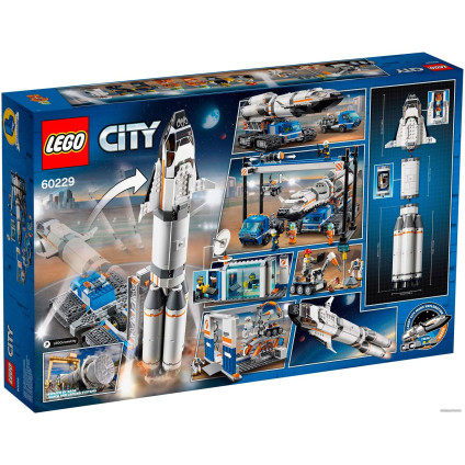 Конструктор LEGO City 60229 Площадка для сборки и транспорт для перевозки ракеты