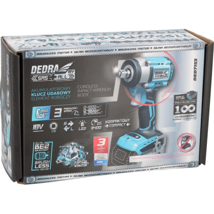 Гайковерт Dedra DED7153 (без АКБ)