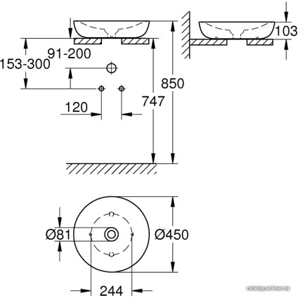 Умывальник Grohe Essence 3960900H с гигиеническим покрытием