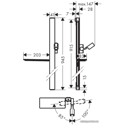 Душевая штанга Hansgrohe Unica 27640000 (хром)
