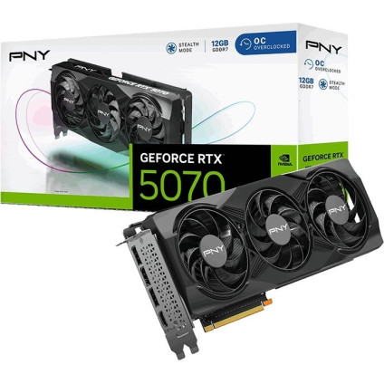 Видеокарта PNY GeForce RTX 5070 Overclocked Triple Fan VCG507012TFXPB1-O