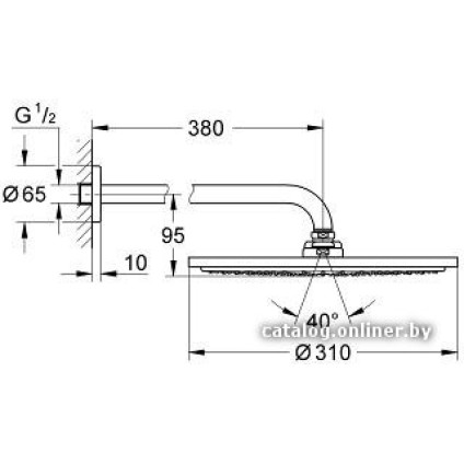 Верхний душ Grohe Rainshower Cosmopolitan 310 26066GN0 (холодный рассвет, матовый)