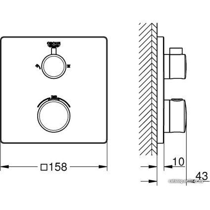 Смеситель без скрытого механизма Grohe Grohtherm 24079000