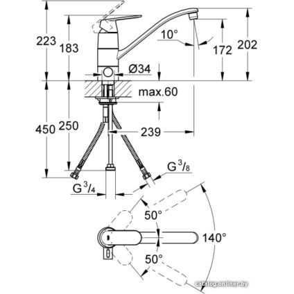 Смеситель Grohe Eurosmart Cosmopolitan 31161000