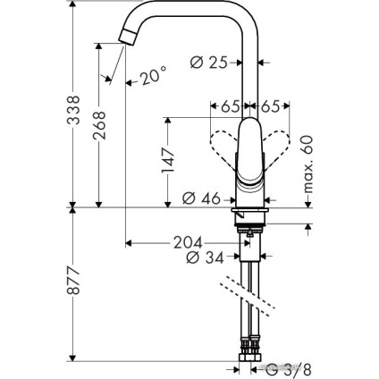 Смеситель Hansgrohe Focus M41 31820000 (хром)