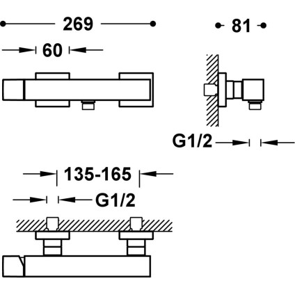 Смеситель Tres Cuadro 00716703Or