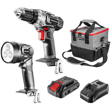 GRAPHITE 58G016 (шуруповерт, фонарь, 1 АКБ, сумка)