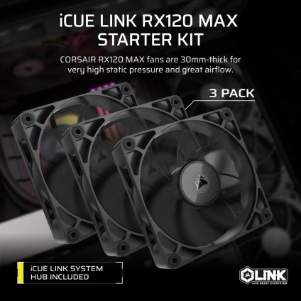 Вентилятор для корпуса Corsair iCUE LINK RX120 MAX Triple Pack CO-9051042-WW