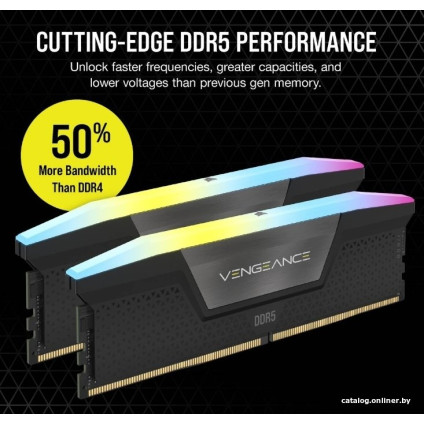 Оперативная память Corsair Vengeance RGB 2x16ГБ DDR5 5600 МГц CMH32GX5M2B5600C40K
