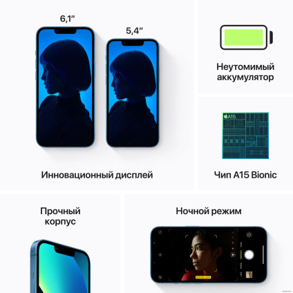 Телефон Apple iPhone 13 128GB (синий)