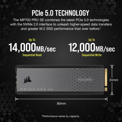 SSD Corsair MP700 Pro SE 4TB CSSD-F4000GBMP700PROS