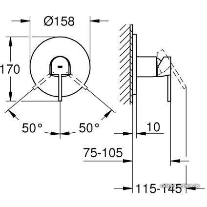 Смеситель без скрытого механизма Grohe Plus 24059003