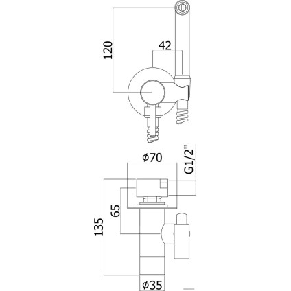 Гигиенический душ Paffoni Tweet Round ZDUP110CR