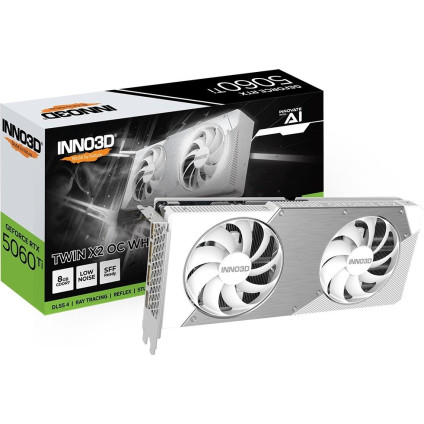 Видеокарта Inno3D GeForce RTX 5060 Ti 8GB Twin X2 OC White N506T2-08D7X-193075W