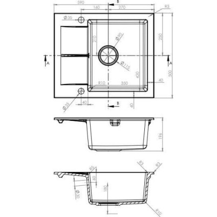 Кухонная мойка Berg Hobart BRQ1911A 1.0