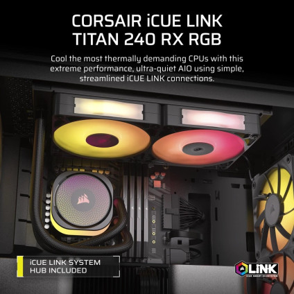 Система жидкостного охлаждения для процессора Corsair iCUE LINK TITAN 240 RX RGB CW-9061016-WW