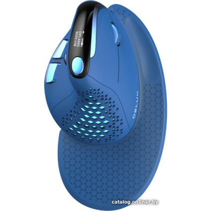 Вертикальная мышь Delux Seeker M618XSD (синий)