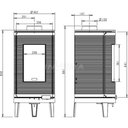 Свободностоящая печь-камин Invicta Okino Antracyt 6105-44