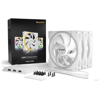 Комплект вентиляторов для корпуса с контроллером be quiet! Light Wings White 140mm PWM Triple-Pack BL102