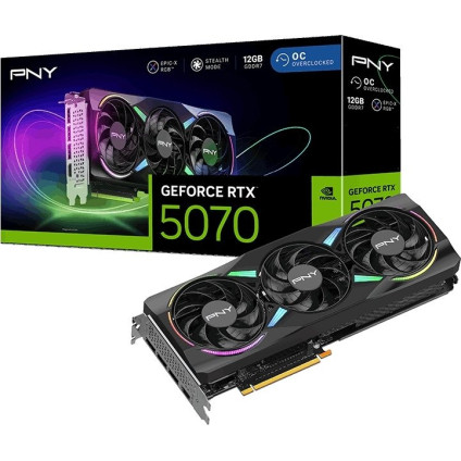 Видеокарта PNY GeForce RTX 5070 ARGB EPIC-X RGB Overclocked Triple Fan VCG507012TFXXPB1-O