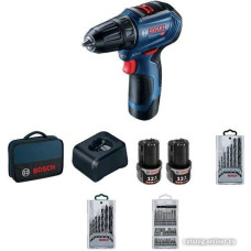 Дрель-шуруповерт Bosch GSR 12V-30 Professional 06019G9001 (с 2-мя АКБ, сумка, набор оснастки)