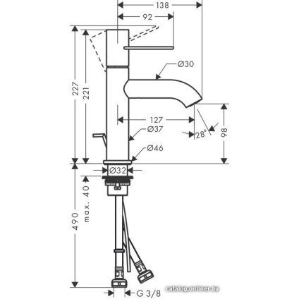 Смеситель Axor Uno 38023000