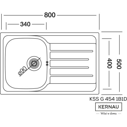 Кухонная мойка Kernau KSS G 454 1B1D Linen