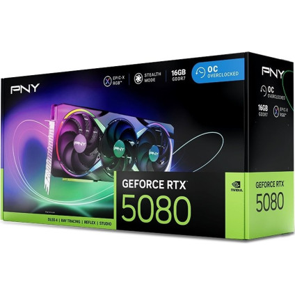 Видеокарта PNY GeForce RTX 5080 ARGB EPIC-X RGB Overclocked Triple Fan VCG508016TFXXPB1-O