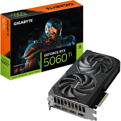 Видеокарта Gigabyte GeForce RTX 5060 Ti Windforce OC 16G GV-N506TWF2OC-16GD