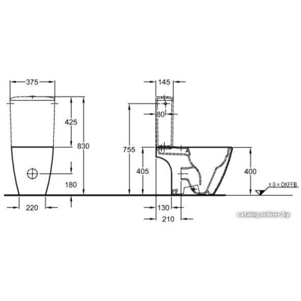 Унитаз напольный Keramag iCon Rimfree 200460000 (без бачка, без сиденья)