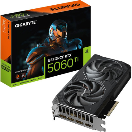 Видеокарта Gigabyte GeForce RTX 5060 Ti Windforce OC 8G GV-N506TWF2OC-8GD