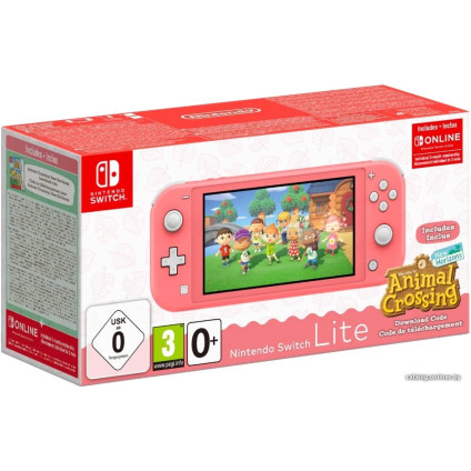 Игровая приставка Nintendo Switch Lite (розовый + Animal Crossing: New Horizons)