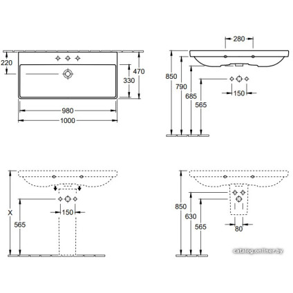 Умывальник Villeroy & Boch Avento 4156A501
