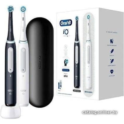 Комплект зубных щеток Oral-B iO Series 4 Duo (черный/белый)