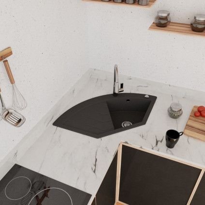 Кухонная мойка Kernau KGS B 90 1B1D Black Metallic