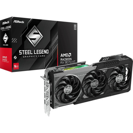 Видеокарта ASRock AMD Radeon RX 9070 XT Steel Legend Dark 16GB RX9070XT SLD 16G