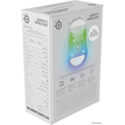 Игровая мышь SteelSeries Aerox 3 Wireless 2022 Edition Ghost