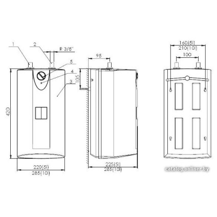 Накопительный электрический водонагреватель под мойку Elektromet Beta Mini 5 [014-00-711]