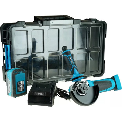 Угловая шлифмашина Dedra N0303G02 (с 1-им АКБ, кейс)