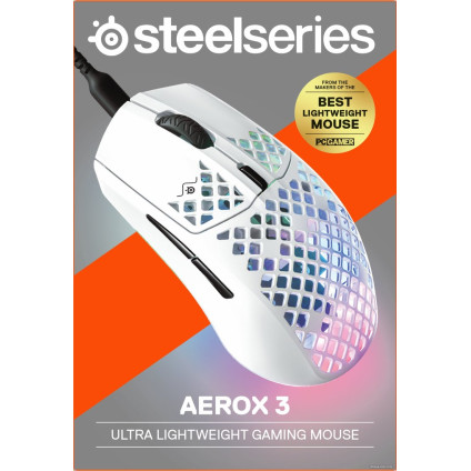 Игровая мышь SteelSeries Aerox 3 2022 Edition (белая)